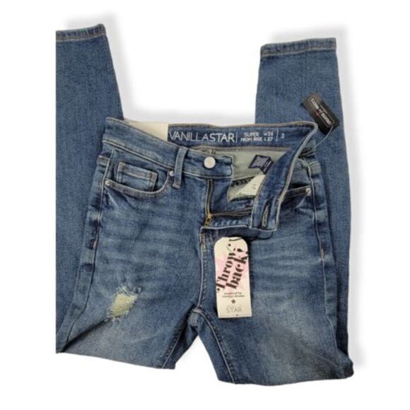 Vanilla Star  Distressed High Rise Skinny  Size 3 Juniors - Picture 3 of 3